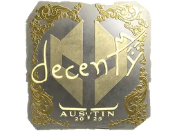 Sticker | decenty (Gold) | Austin 2025
